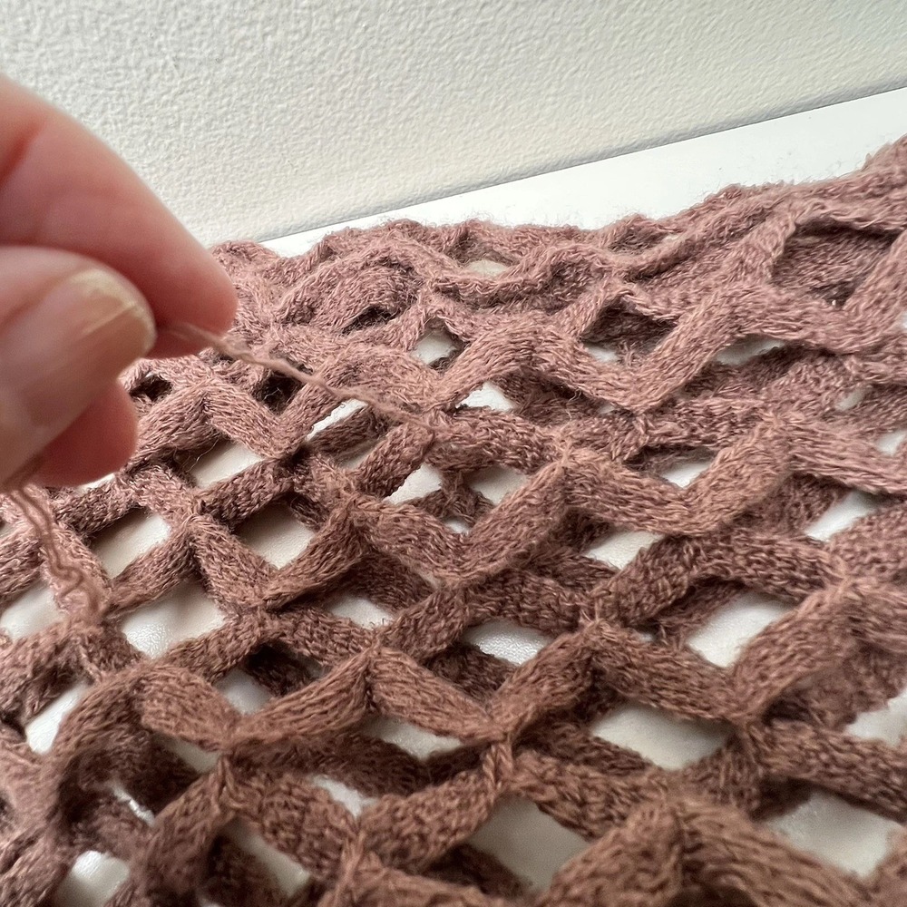 BROWN SCARF COWL INFINITY DIAMOND PATTERN SOFT - Picture 6 of 8